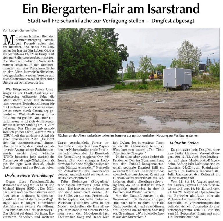 Ein Biergarten-Flair am Isarstrand